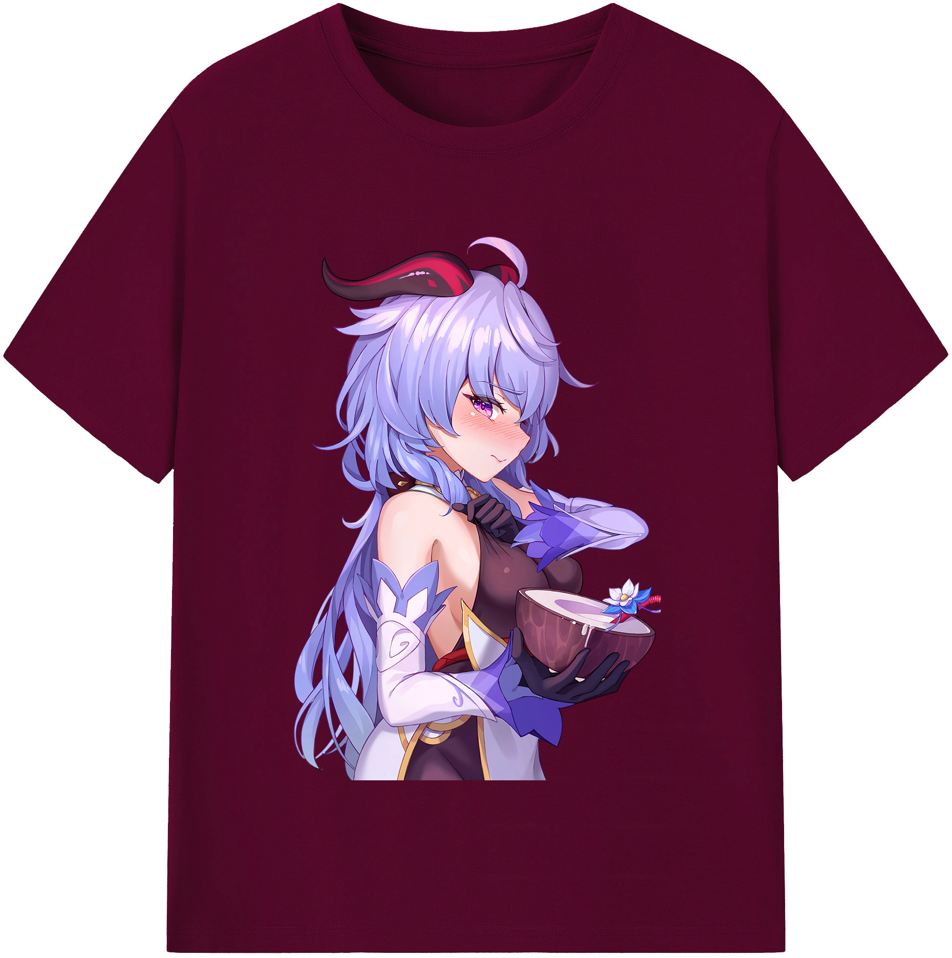 げんし神 甘雨 かんう genshin Ganyu レディースカジュアルプリントTシャツ（綿100％）